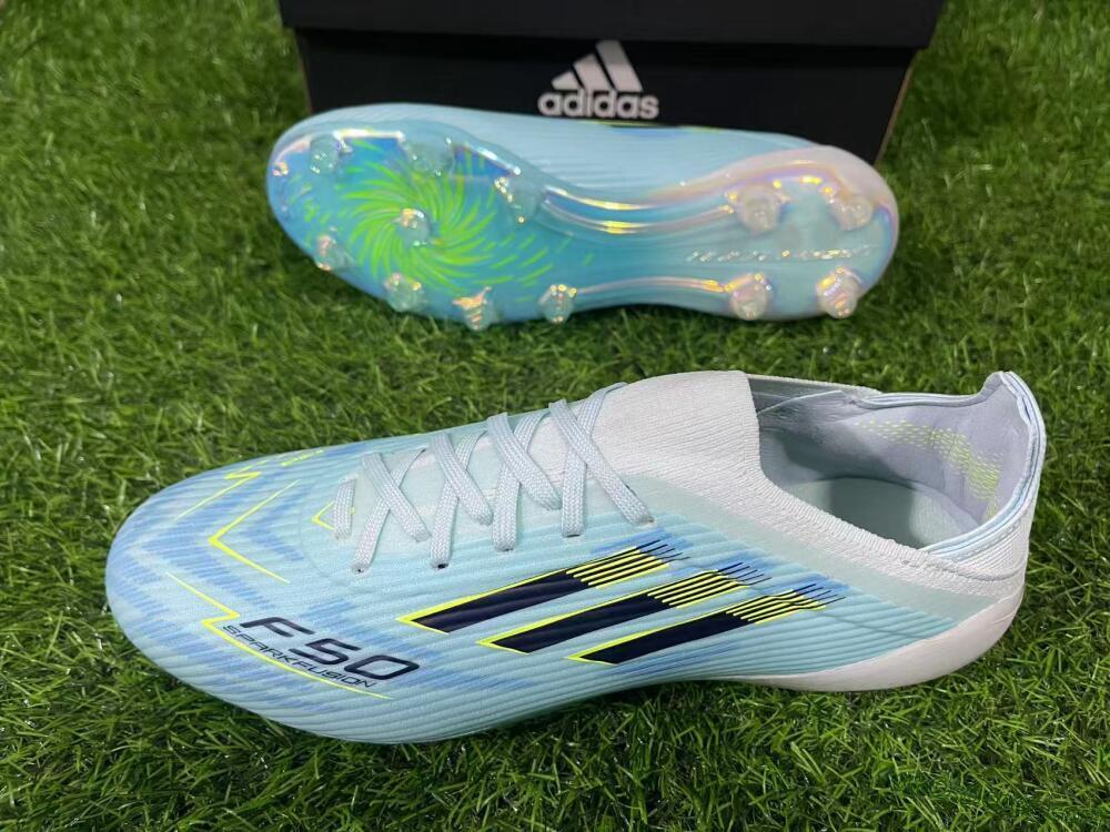 Adidas F50 Elite FG Firm Ground Soccer Cleats - Aqua/Electric Blue/Shimmering Lime