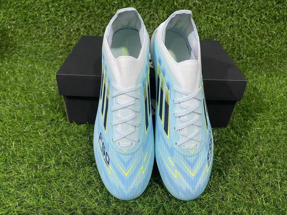 Adidas F50 Elite FG Firm Ground Soccer Cleats - Aqua/Electric Blue/Shimmering Lime
