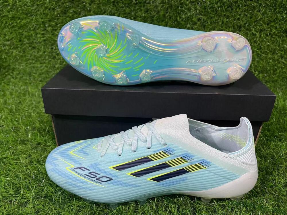 Adidas F50 Elite FG Firm Ground Soccer Cleats - Aqua/Electric Blue/Shimmering Lime