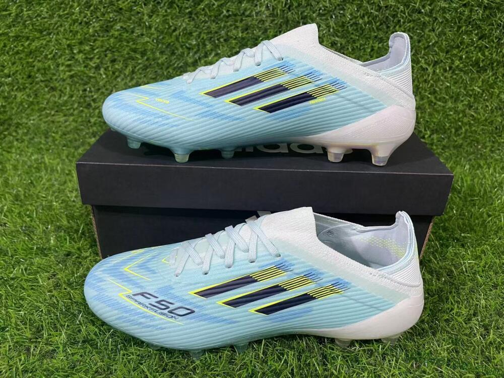 Adidas F50 Elite FG Firm Ground Soccer Cleats - Aqua/Electric Blue/Shimmering Lime