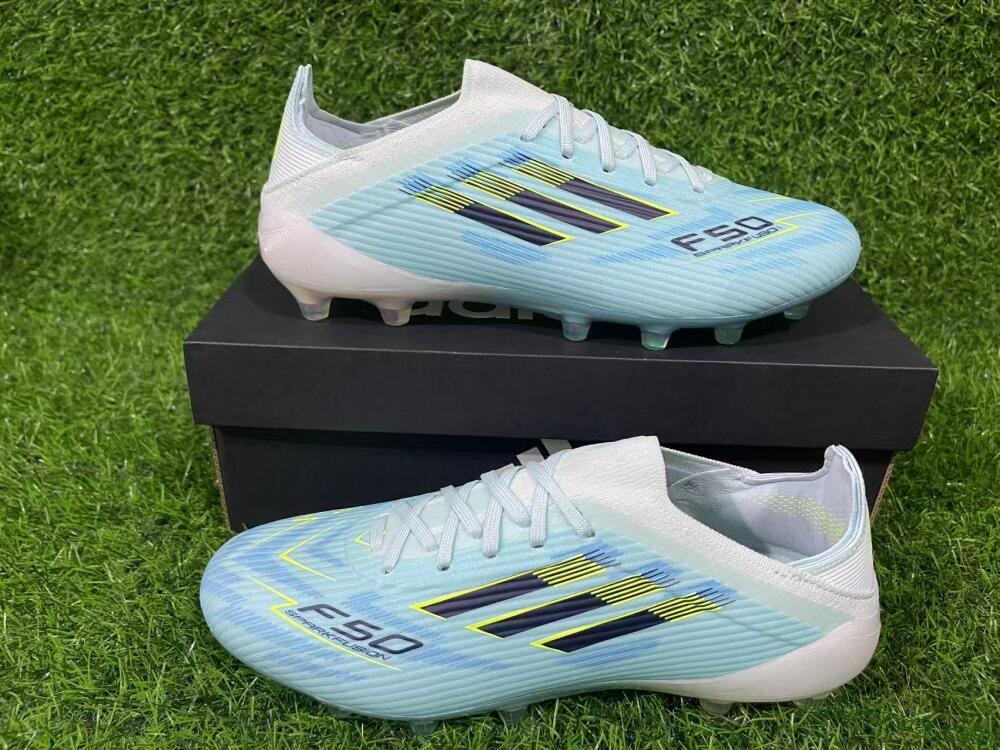 Adidas F50 Elite FG Firm Ground Soccer Cleats - Aqua/Electric Blue/Shimmering Lime