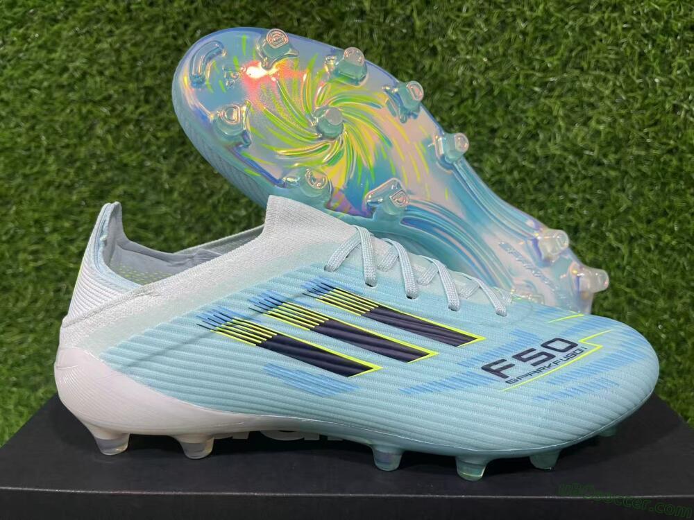 Adidas F50 Elite FG Firm Ground Soccer Cleats - Aqua/Electric Blue/Shimmering Lime