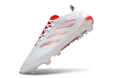 Adidas Predator 26 Elite FG Firm Ground Soccer Cleats - White/Electric Red/Crimson