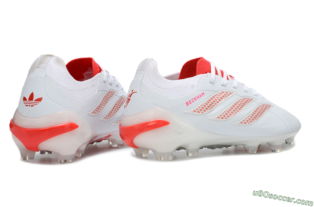 Adidas Predator 26 Elite FG Firm Ground Soccer Cleats - White/Electric Red/Crimson 6