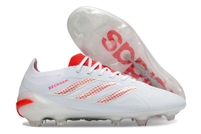 Adidas Predator 26 Elite FG Firm Ground Soccer Cleats - White/Electric Red/Crimson