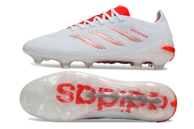 Adidas Predator 26 Elite FG Firm Ground Soccer Cleats - White/Electric Red/Crimson