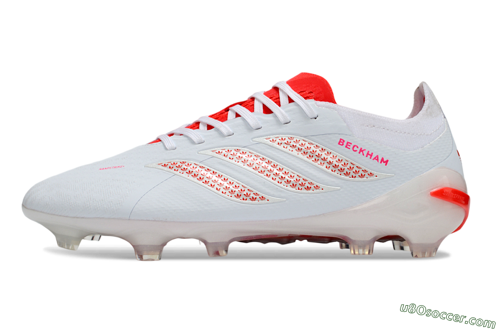 Adidas Predator 26 Elite FG Firm Ground Soccer Cleats - White/Electric Red/Crimson 2