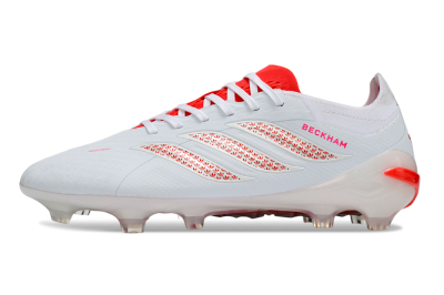 Adidas Predator 26 Elite FG Firm Ground Soccer Cleats - White/Electric Red/Crimson