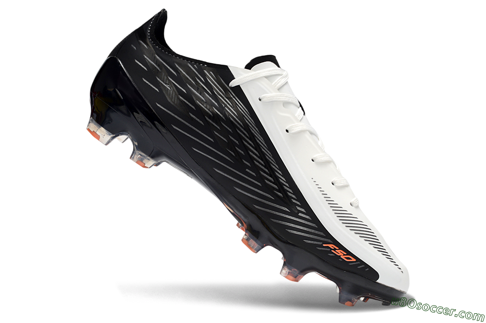 Adidas F50 Hyperfast 2026 World Cup Laceless FG Firm Ground Soccer Cleats - White/Electric Orange/Black 4