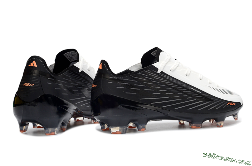 Adidas F50 Hyperfast 2026 World Cup Laceless FG Firm Ground Soccer Cleats - White/Electric Orange/Black 6