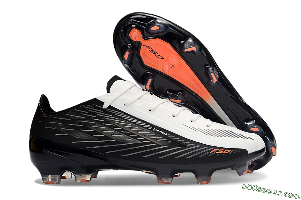 Adidas F50 Hyperfast 2026 World Cup Laceless FG Firm Ground Soccer Cleats - White/Electric Orange/Black 1