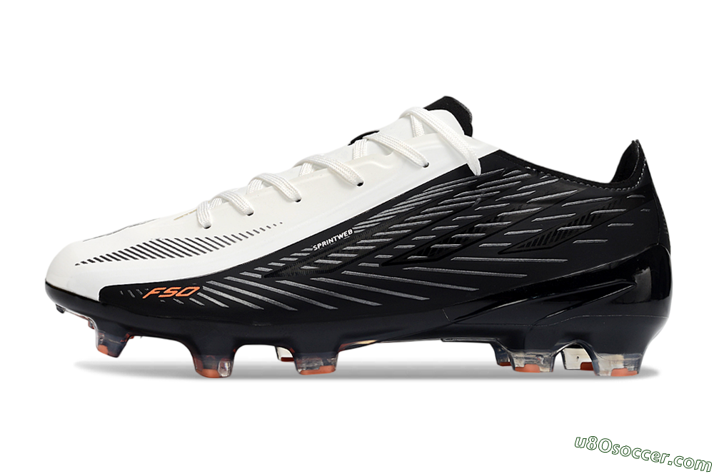 Adidas F50 Hyperfast 2026 World Cup Laceless FG Firm Ground Soccer Cleats - White/Electric Orange/Black 2