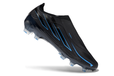 Adidas F50 Hyperfast 2026 World Cup Laceless FG Firm Ground Soccer Cleats - Black/Electric Blue/Shadow Blue