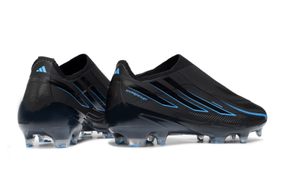 Adidas F50 Hyperfast 2026 World Cup Laceless FG Firm Ground Soccer Cleats - Black/Electric Blue/Shadow Blue
