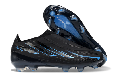 Adidas F50 Hyperfast 2026 World Cup Laceless FG Firm Ground Soccer Cleats - Black/Electric Blue/Shadow Blue