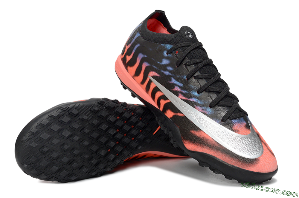 Nike Air Zoom Mercurial Vapor 17 Elite TF Artificial Turf Soccer Shoes - Black/Vibrant Orange/Royal Blue 3