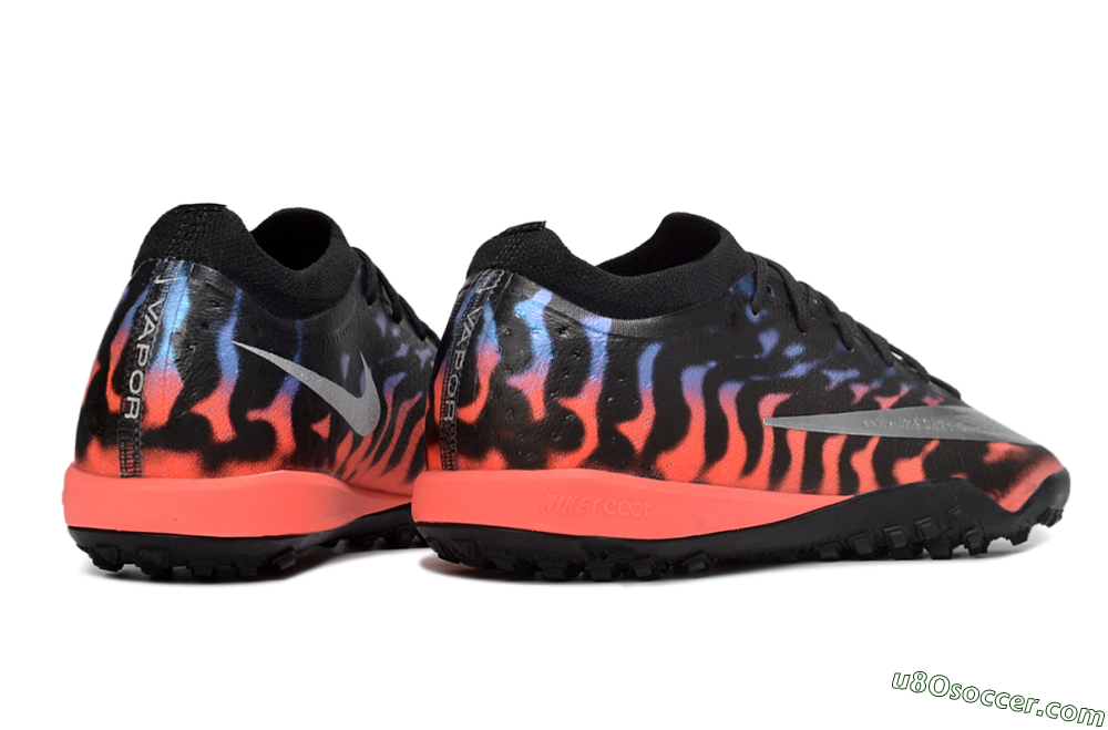 Nike Air Zoom Mercurial Vapor 17 Elite TF Artificial Turf Soccer Shoes - Black/Vibrant Orange/Royal Blue 6