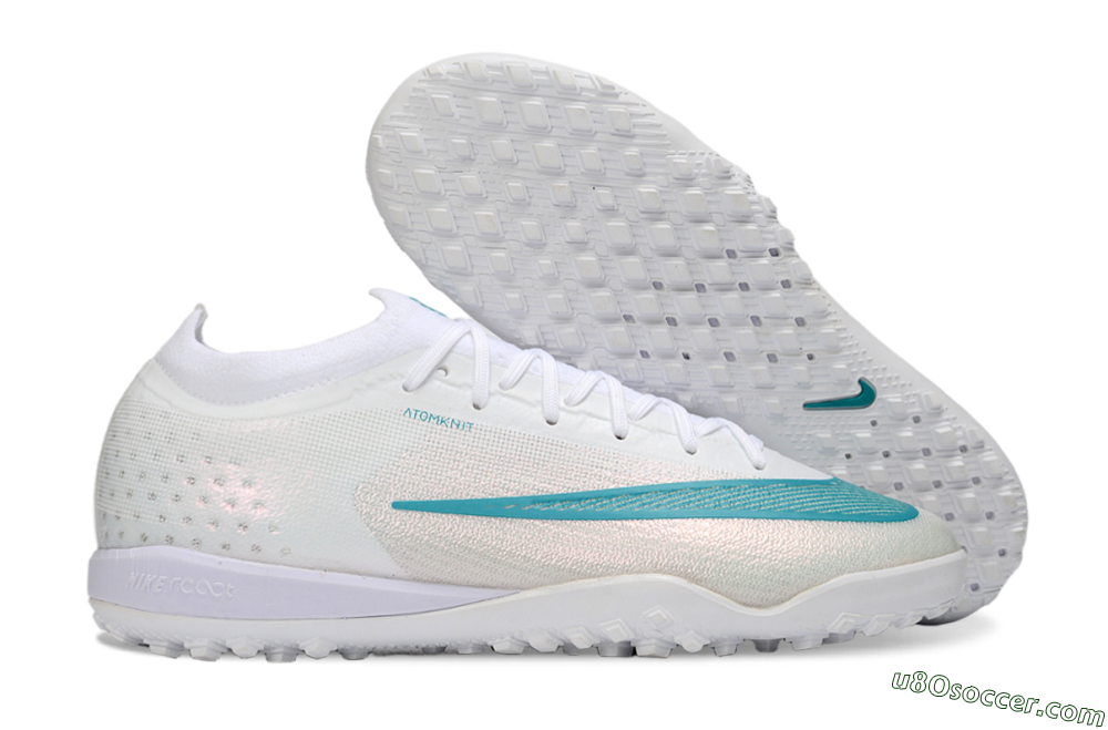 Nike Air Zoom Mercurial Vapor 17 Elite TF Artificial Turf Soccer Shoes - White/Teal Burst/Frost White 1