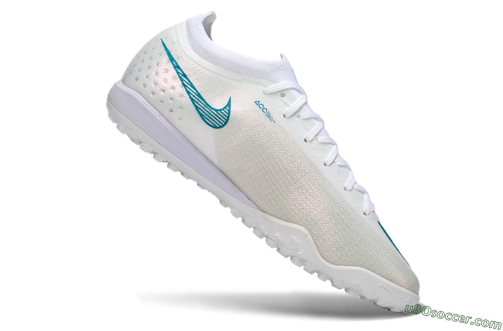 Nike Air Zoom Mercurial Vapor 17 Elite TF Artificial Turf Soccer Shoes - White/Teal Burst/Frost White 4