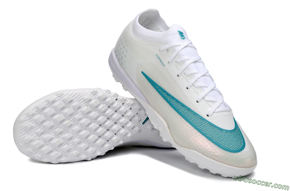 Nike Air Zoom Mercurial Vapor 17 Elite TF Artificial Turf Soccer Shoes - White/Teal Burst/Frost White 3