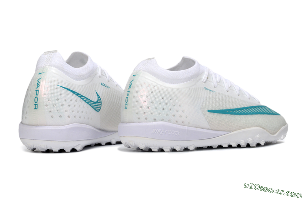 Nike Air Zoom Mercurial Vapor 17 Elite TF Artificial Turf Soccer Shoes - White/Teal Burst/Frost White 6