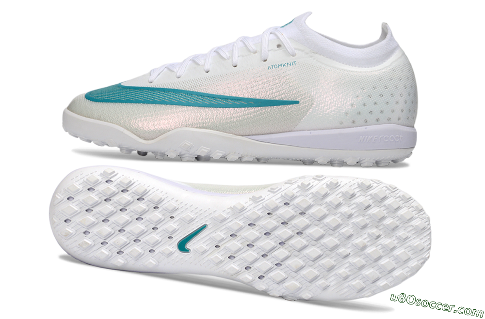 Nike Air Zoom Mercurial Vapor 17 Elite TF Artificial Turf Soccer Shoes - White/Teal Burst/Frost White 0