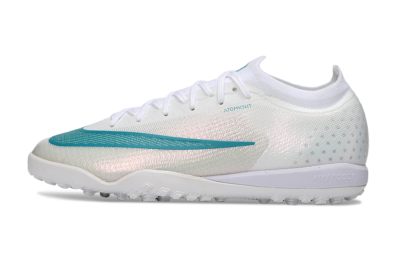 Nike Air Zoom Mercurial Vapor 17 Elite TF Artificial Turf Soccer Shoes - White/Teal Burst/Frost White