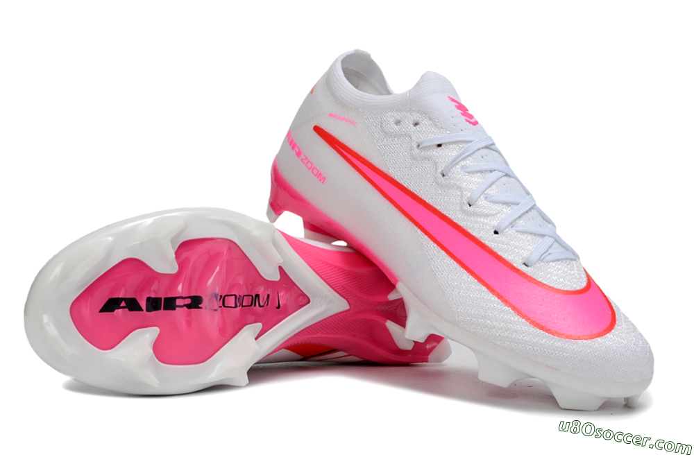 Nike Air Zoom Mercurial Vapor 17 Elite FG Firm Ground Soccer Cleats - White/Vibrant Pink/Neon Orange 0