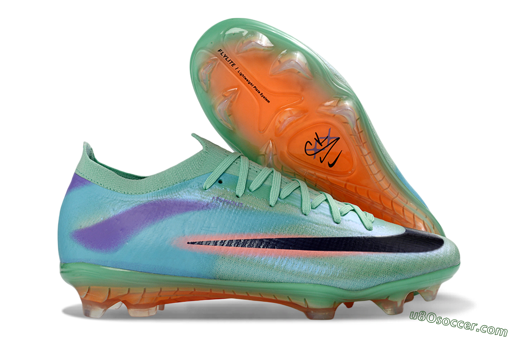 Nike Air Zoom Mercurial Vapor 17 Elite FG Firm Ground Soccer Cleats - Green/Mint Green/Coral Orange 1