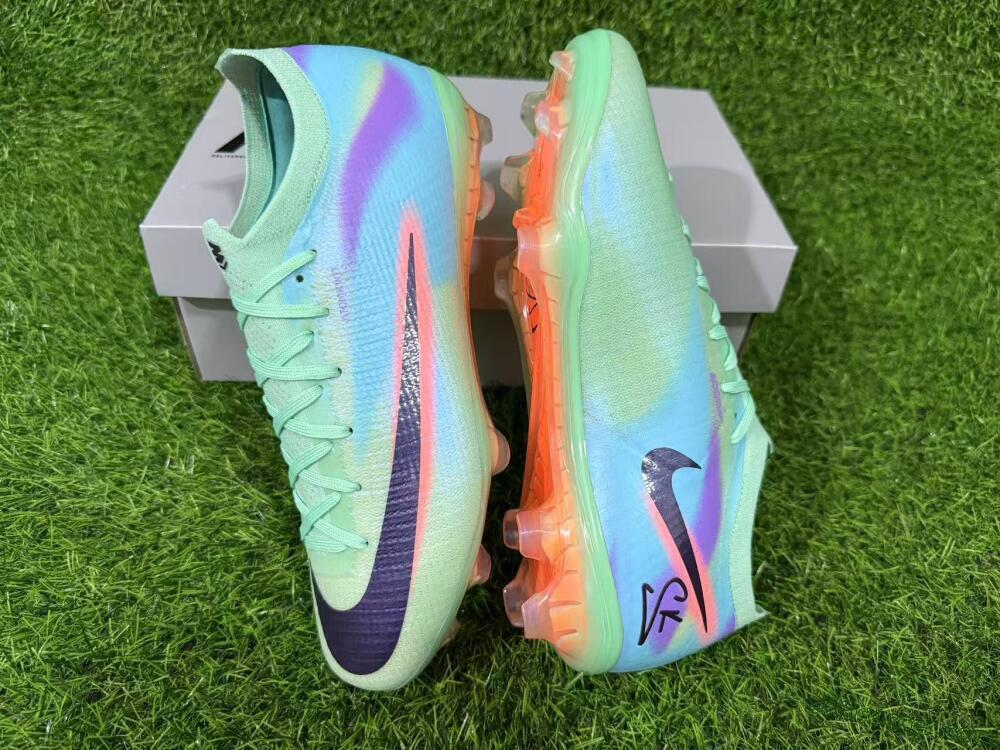 Nike Air Zoom Mercurial Vapor 17 Elite FG Firm Ground Soccer Cleats - Green/Mint Green/Coral Orange