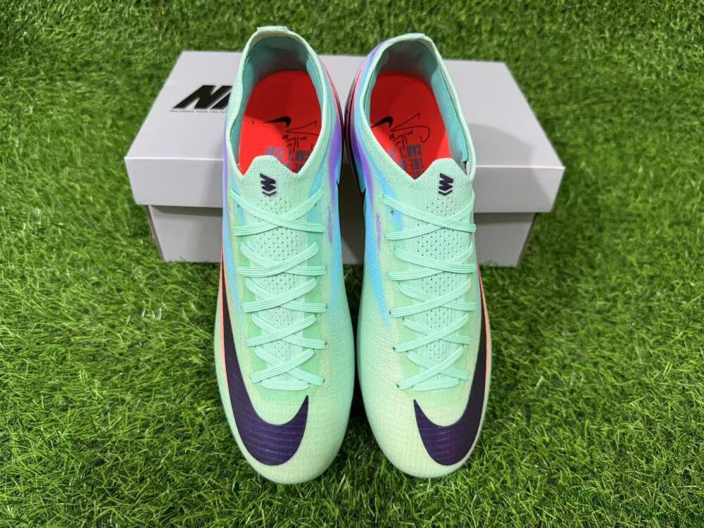 Nike Air Zoom Mercurial Vapor 17 Elite FG Firm Ground Soccer Cleats - Green/Mint Green/Coral Orange