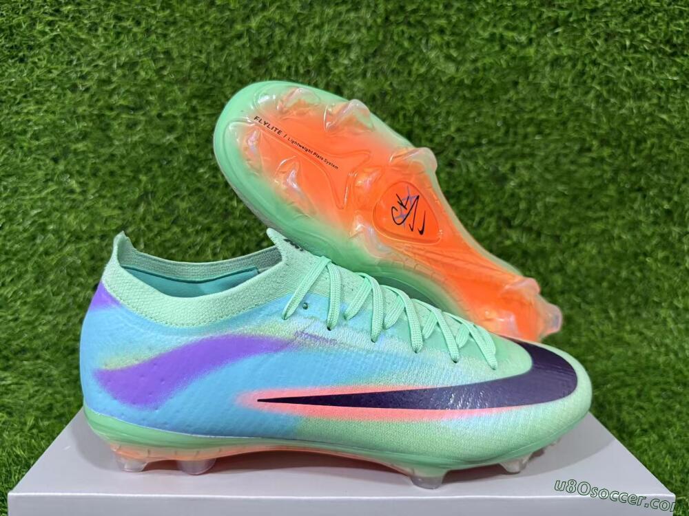 Nike Air Zoom Mercurial Vapor 17 Elite FG Firm Ground Soccer Cleats - Green/Mint Green/Coral Orange