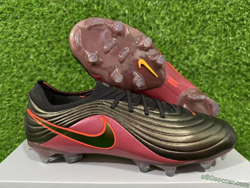 Nike Tiempo Legend 11 Elite FG Firm Ground Soccer Cleats - Black/Crimson Red/Metallic Gold