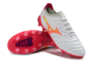 Mizuno Alpha 3 Elite FG Firm Ground Soccer Cleats - White/Fluorescent Pink/Neon Yellow