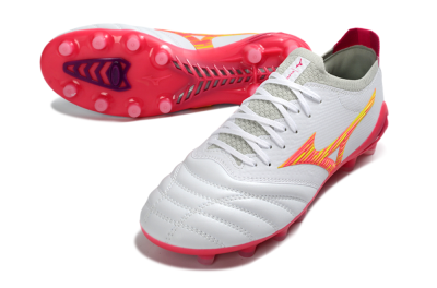 Mizuno Alpha 3 Elite FG Firm Ground Soccer Cleats - White/Fluorescent Pink/Neon Yellow
