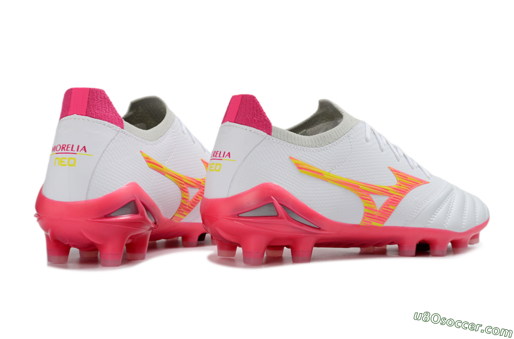 Mizuno Alpha 3 Elite FG Firm Ground Soccer Cleats - White/Fluorescent Pink/Neon Yellow 7