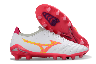 Mizuno Alpha 3 Elite FG Firm Ground Soccer Cleats - White/Fluorescent Pink/Neon Yellow