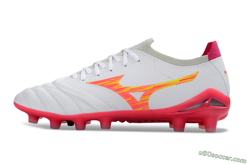Mizuno Alpha 3 Elite FG Firm Ground Soccer Cleats - White/Fluorescent Pink/Neon Yellow 2