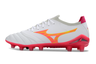 Mizuno Alpha 3 Elite FG Firm Ground Soccer Cleats - White/Fluorescent Pink/Neon Yellow