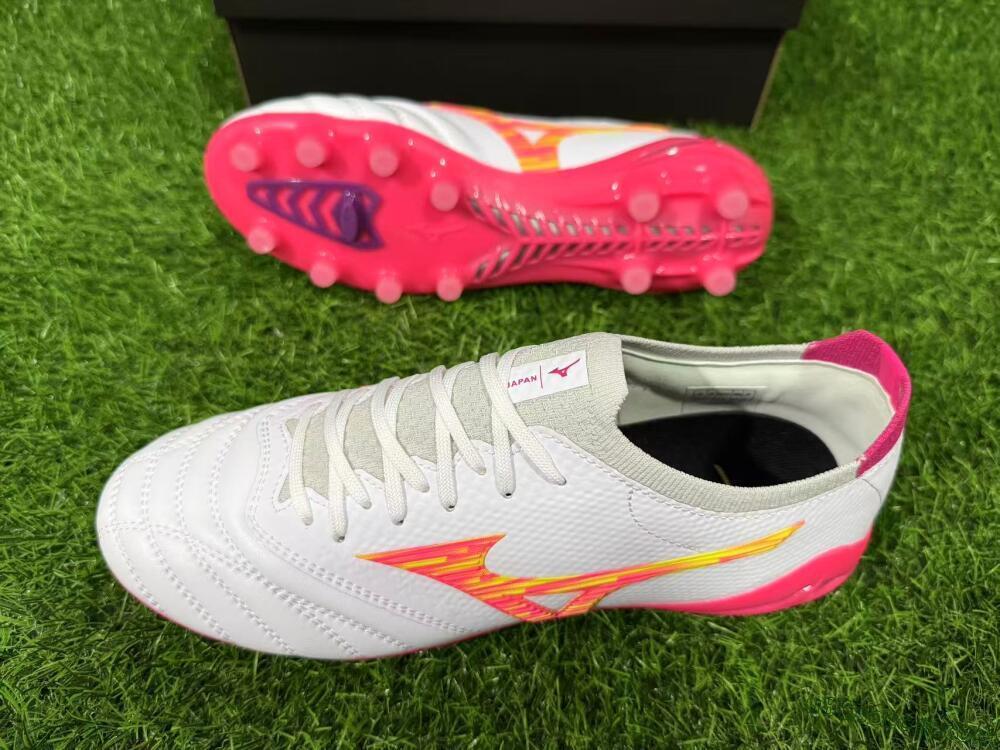 Mizuno Alpha 3 Elite FG Firm Ground Soccer Cleats - White/Fluorescent Pink/Neon Yellow