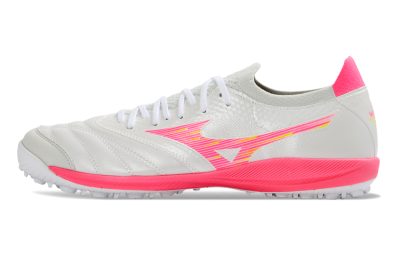Mizuno Morelia Neo 4 TF Artificial Turf Soccer Shoes - White/Vibrant Pink/Soft Gray