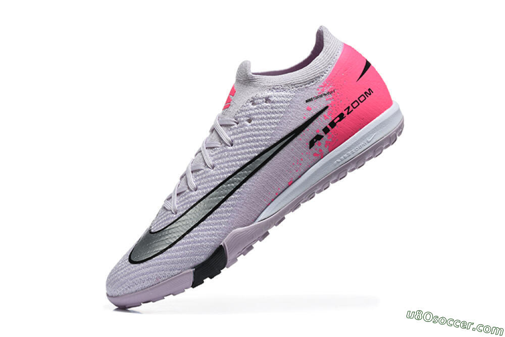 Nike Air Zoom Mercurial Vapor 17 Elite TF Artificial Turf Soccer Shoes - Lavender/Electric Pink/Sleek Silver 8
