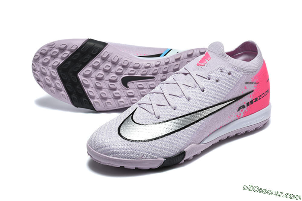 Nike Air Zoom Mercurial Vapor 17 Elite TF Artificial Turf Soccer Shoes - Lavender/Electric Pink/Sleek Silver 3