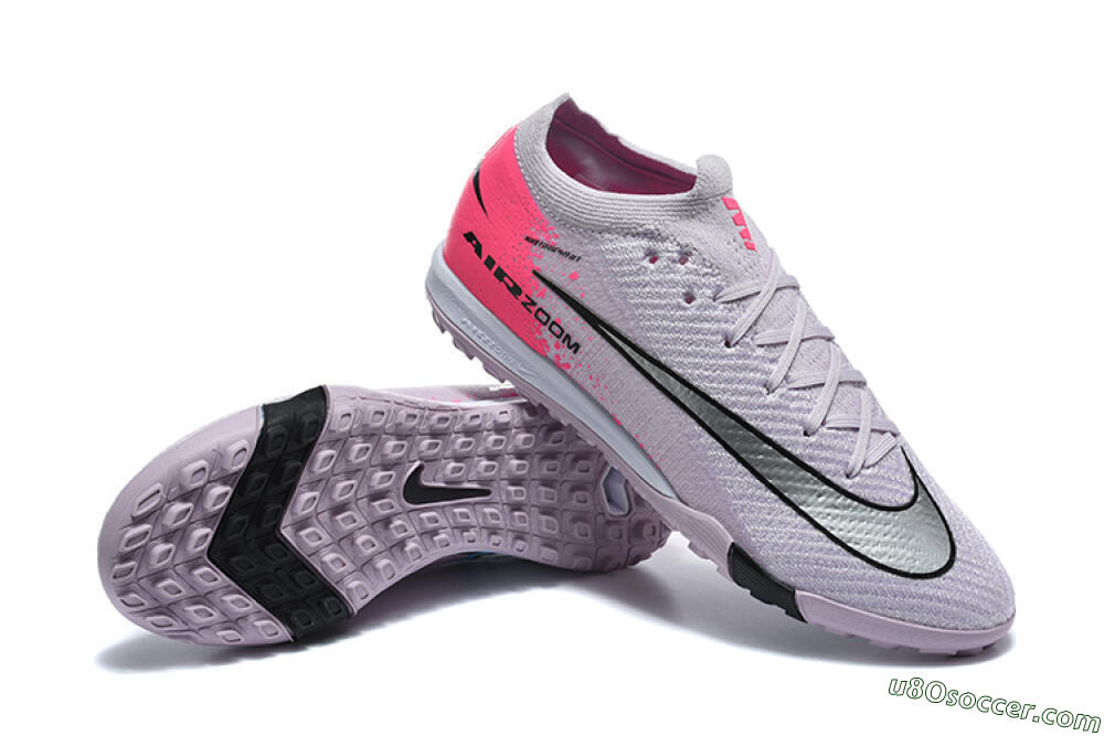 Nike Air Zoom Mercurial Vapor 17 Elite TF Artificial Turf Soccer Shoes - Lavender/Electric Pink/Sleek Silver 4