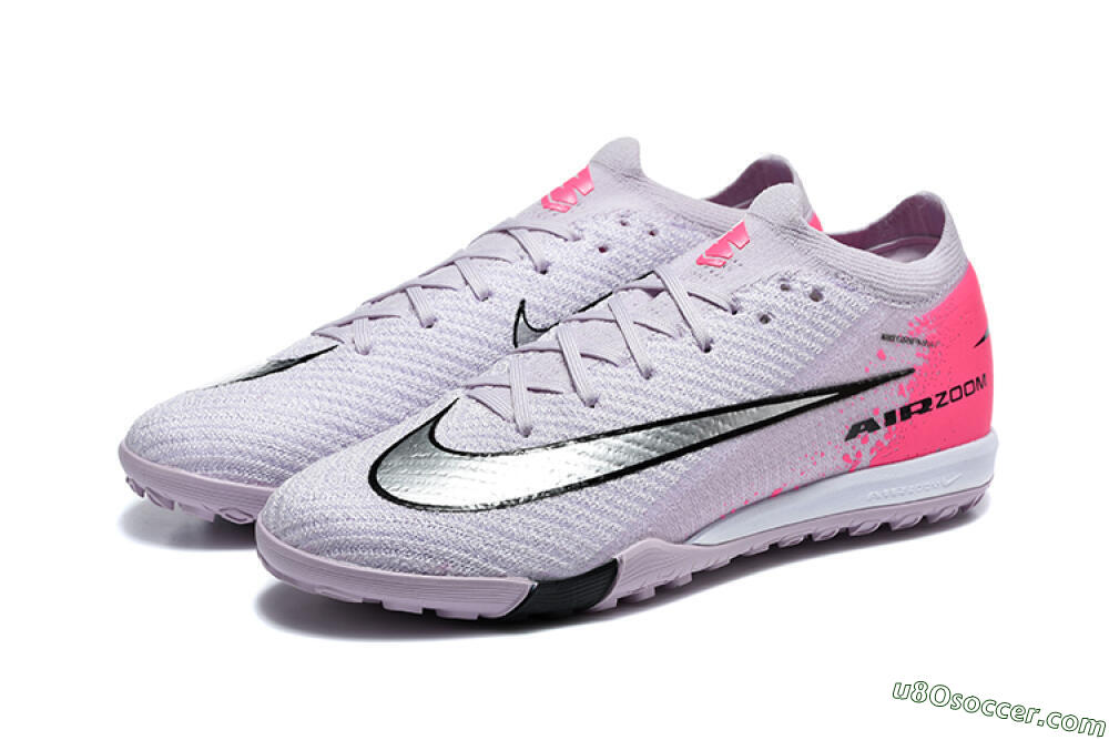 Nike Air Zoom Mercurial Vapor 17 Elite TF Artificial Turf Soccer Shoes - Lavender/Electric Pink/Sleek Silver 5
