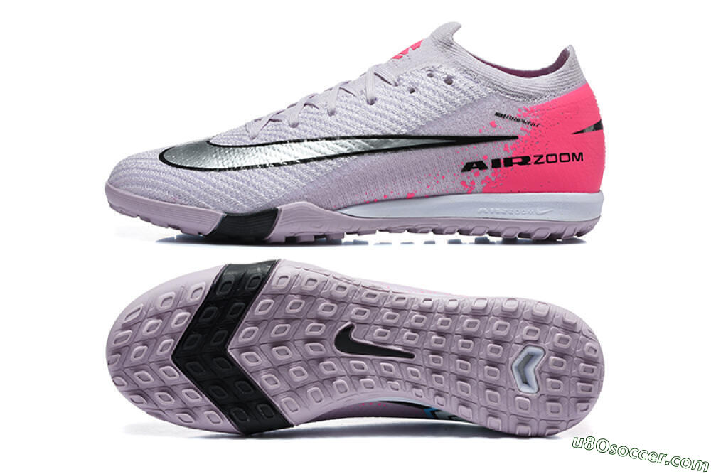 Nike Air Zoom Mercurial Vapor 17 Elite TF Artificial Turf Soccer Shoes - Lavender/Electric Pink/Sleek Silver 0
