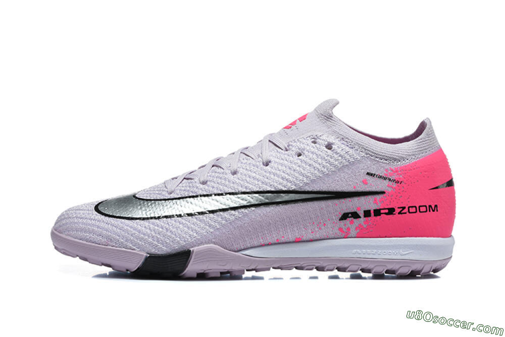 Nike Air Zoom Mercurial Vapor 17 Elite TF Artificial Turf Soccer Shoes - Lavender/Electric Pink/Sleek Silver 2