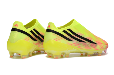 Adidas F50 Hyperfast 2026 World Cup Laceless FG Firm Ground Soccer Cleats - Yellow/Lime Burst/Radiant Pink