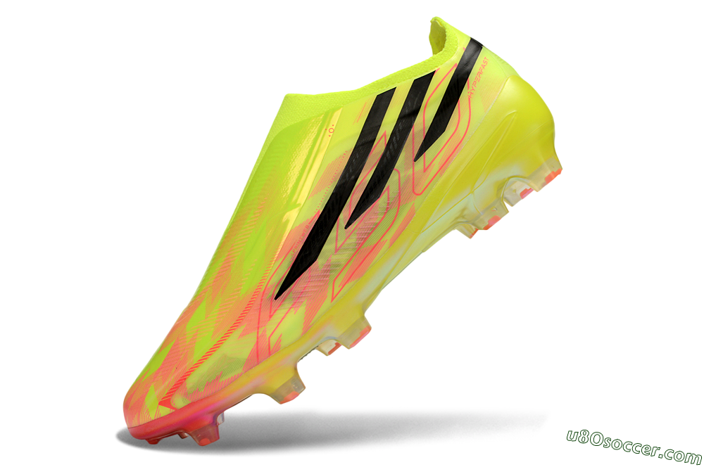 Adidas F50 Hyperfast 2026 World Cup Laceless FG Firm Ground Soccer Cleats - Yellow/Lime Burst/Radiant Pink 5