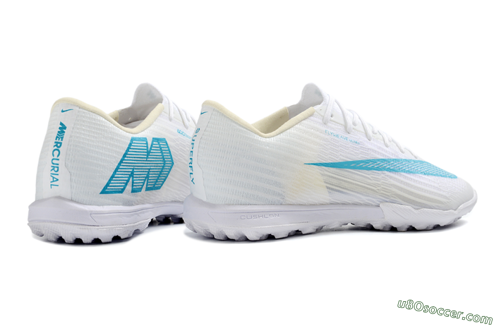 Nike Air Zoom Mercurial Superfly 11 Elite TF Artificial Turf Soccer Shoes - White/Aqua Blue/Frosted White 6